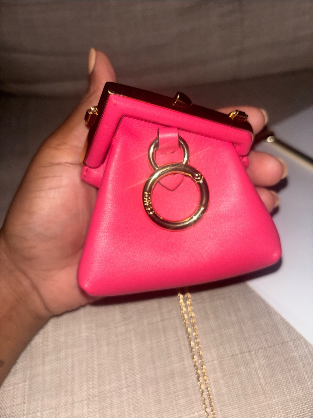 Fendi Pink Mini Baguette-Style Crossbody with Gold Hardware - Picture 6 of 6